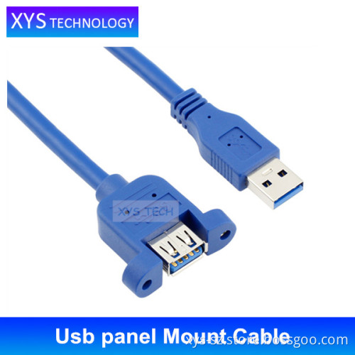 Factory USB 3.0 A Male to Female Socket Panel usb panel mount cable/